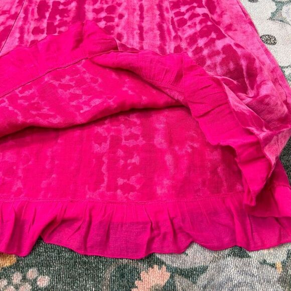 Allegra Masetti Pink Linen Dress XL Made in Italy Shift Sleeveless Mini Boho - Picture 13 of 14